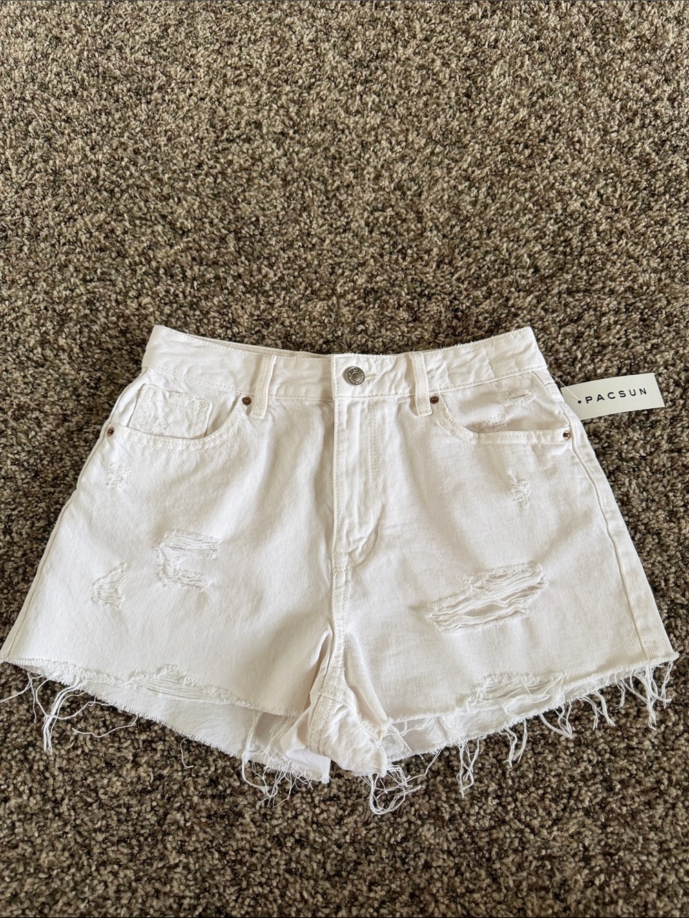 PacSun White High Rise Festival Jean Shorts